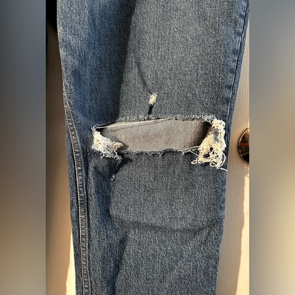 NWOT ABERCROMBIE & FITCH 34 The 90’s Straight Ultra High Rise CURVE LOVE Destroy - Picture 3 of 12